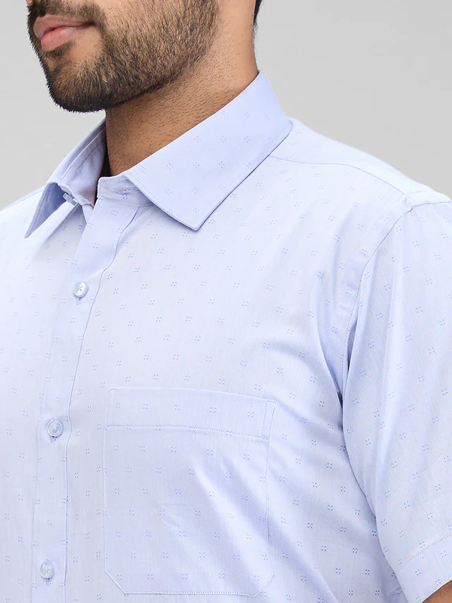 Raymond Blue Structure Contemporary Fit Cotton Formal Shirt - Image 6