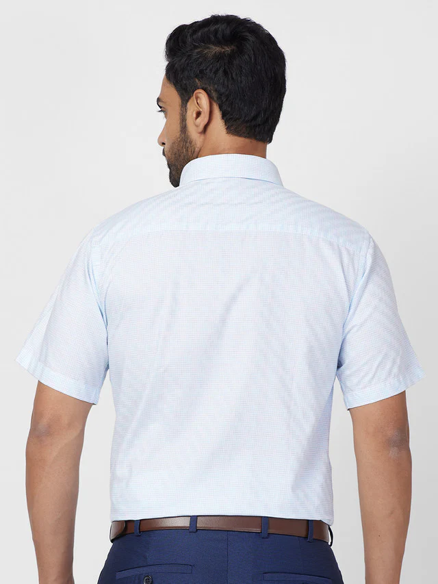Raymond Blue Structure Contemporary Fit Full Sleeve Cotton Shirt - Image 4