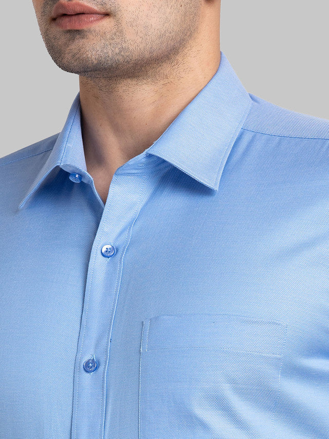 Raymond Blue Structure Contemporary Fit Full Sleeve Cotton Shirt - Image 6