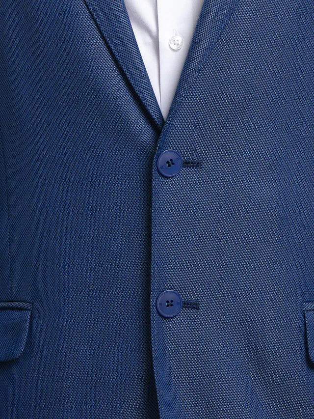 Raymond Blue Structure Contemporary Fit Polyester Blend Blazer - Image 7