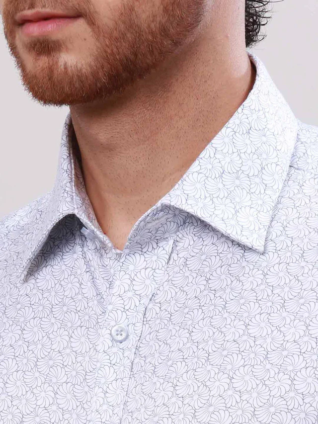 Raymond Blue Structure Slim Fit Full Sleeve Cotton Shirt - Image 6