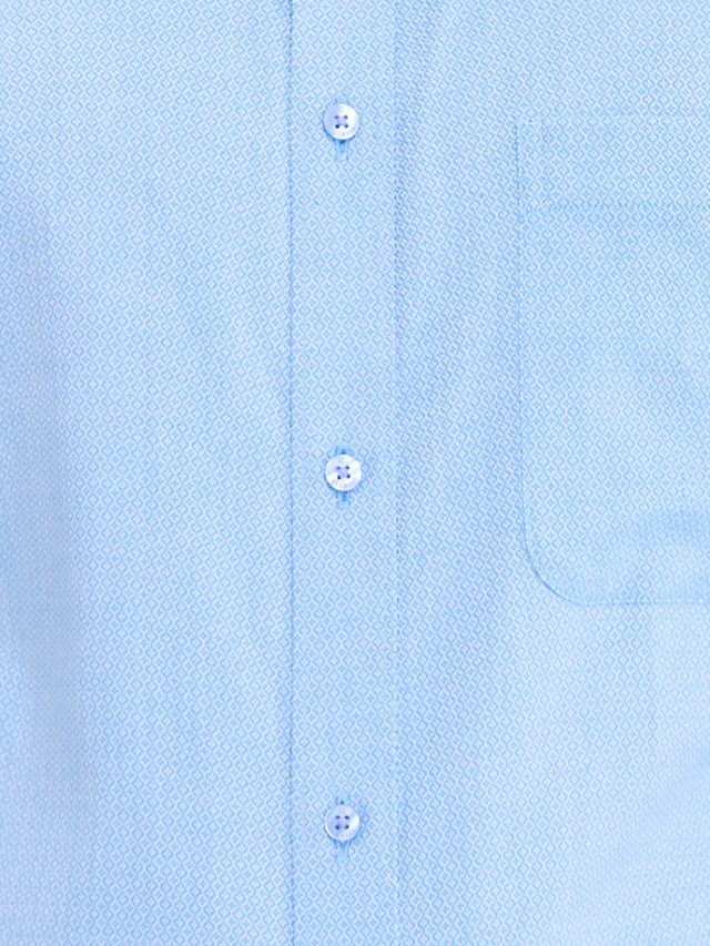 Raymond Blue Structure Slim Fit Full Sleeve Cotton Shirt - Image 7
