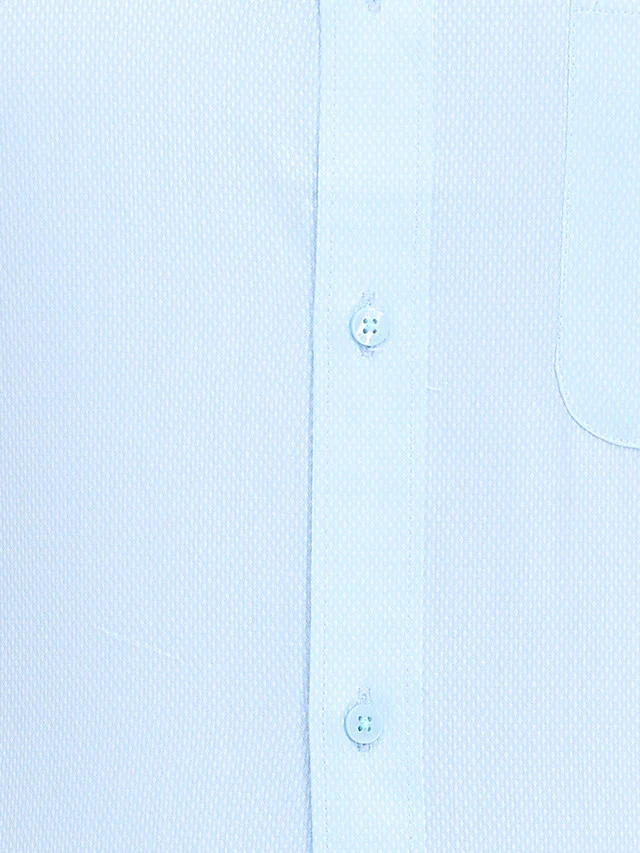 Raymond Blue Structure Slim Fit Full Sleeve Cotton Shirt - Image 7