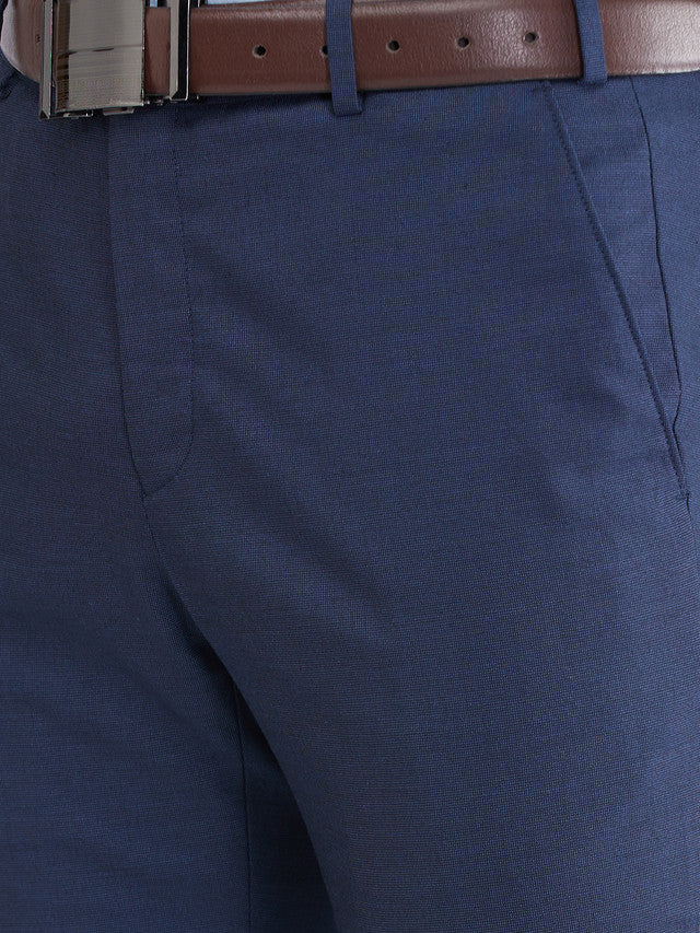 Raymond Blue Structure Slim Fit Polyester Blend Trouser - Image 6
