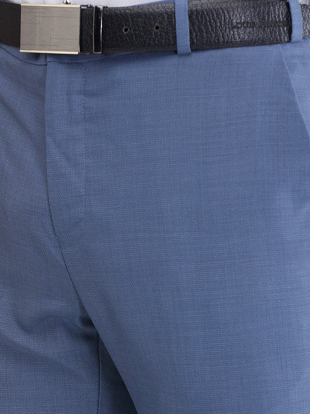 Raymond Blue Structure Slim Fit Polyester Blend Trouser - Image 6