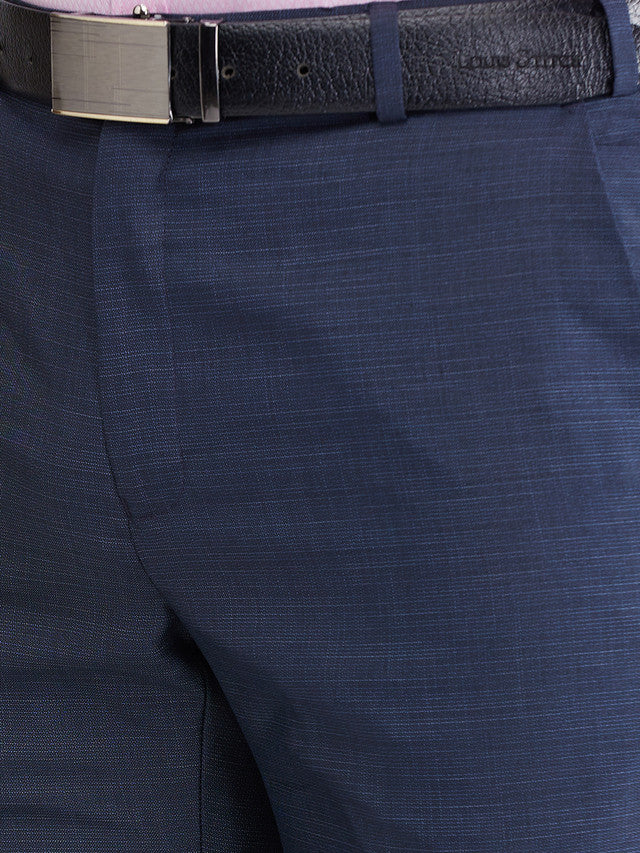 Raymond Blue Structure Slim Fit Polyester Blend Trouser - Image 7