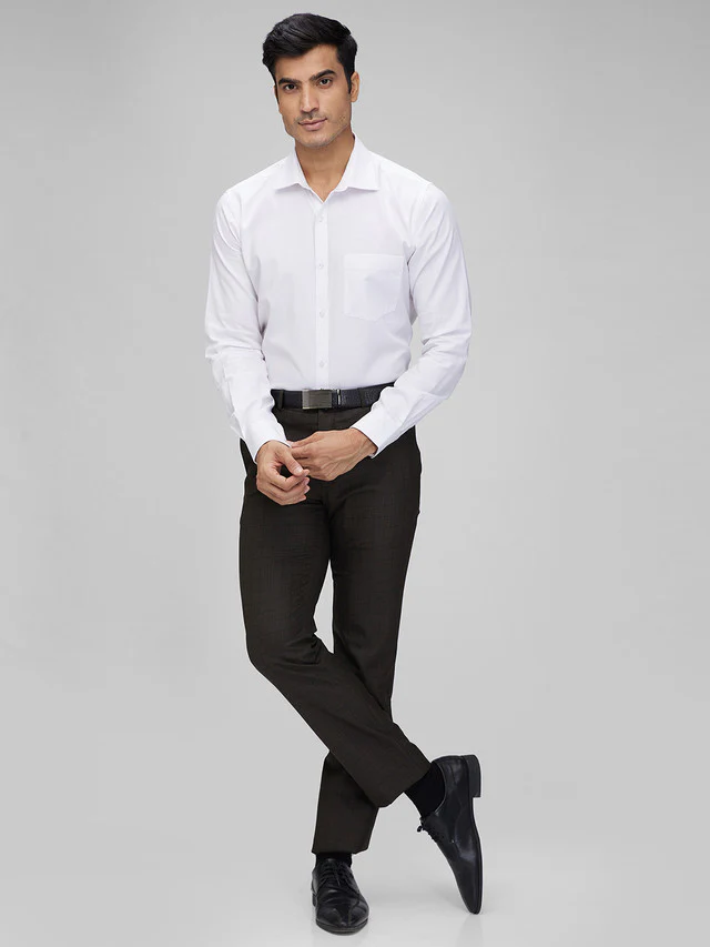 Raymond Brown Checks Slim Fit Polyester Blend Trouser - Image 5