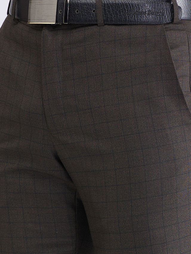 Raymond Brown Checks Slim Fit Polyester Blend Trouser - Image 6
