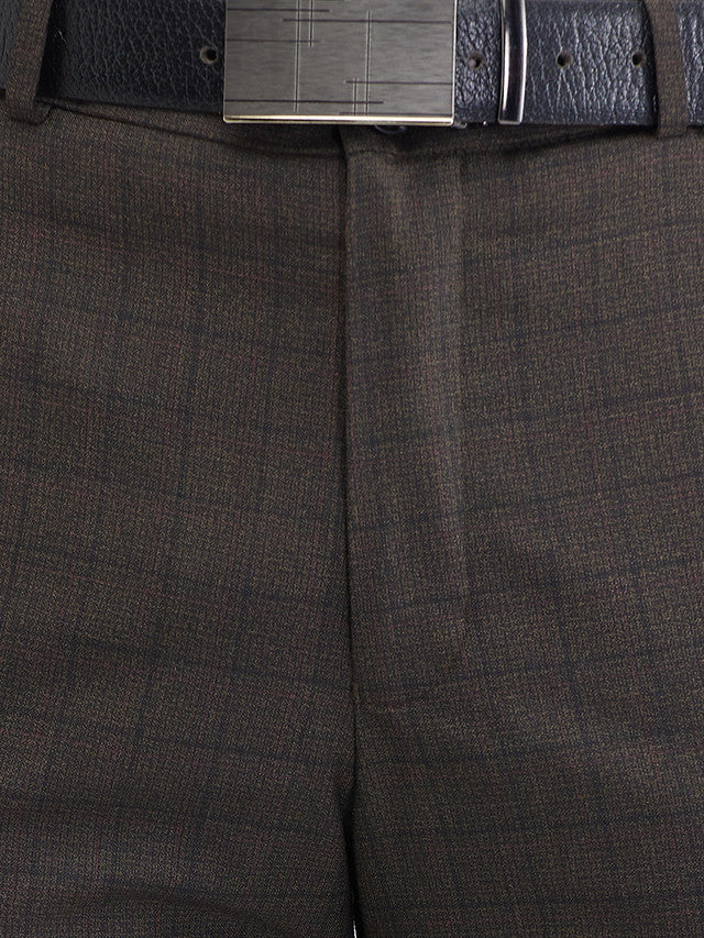 Raymond Brown Checks Slim Fit Polyester Blend Trouser - Image 7