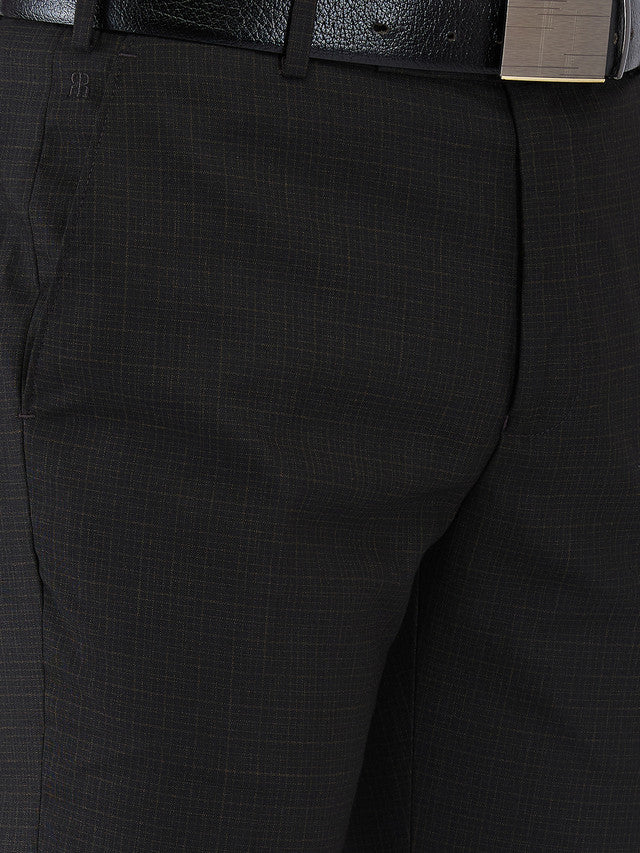 Raymond Brown Checks Slim Fit Polyester Blend Trouser - Image 6