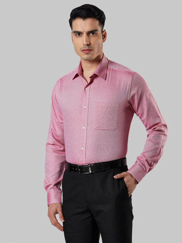 Raymond Brown Dobby Slim Fit Cotton Formal Shirt - Image 3