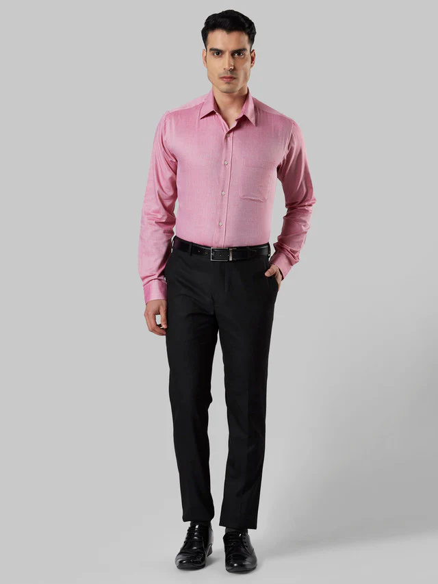 Raymond Brown Dobby Slim Fit Cotton Formal Shirt - Image 5
