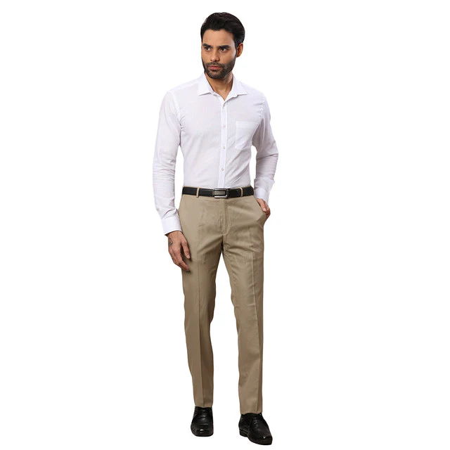 Raymond Brown Shark Skin Classic Fit Polyester Blend Trouser - Image 5