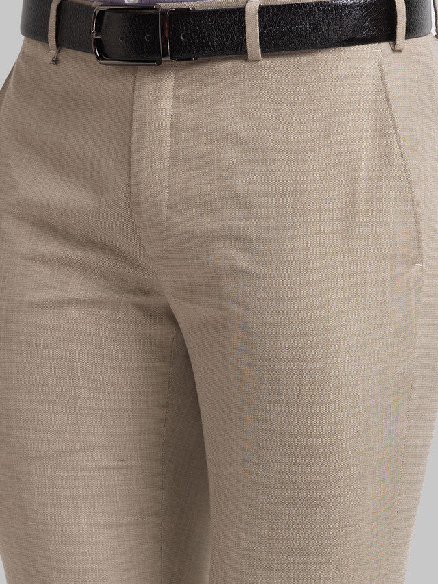 Raymond Brown Solid Italian Fit Polyester Blend Trouser - Image 6