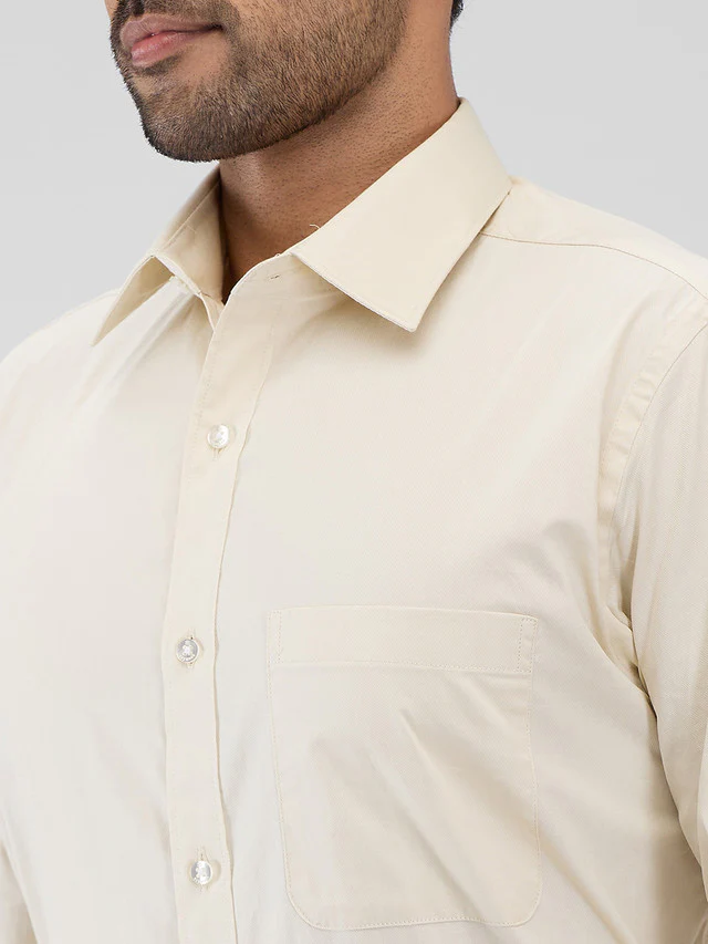 Raymond Brown Solid Slim Fit Cotton Formal Shirt - Image 6