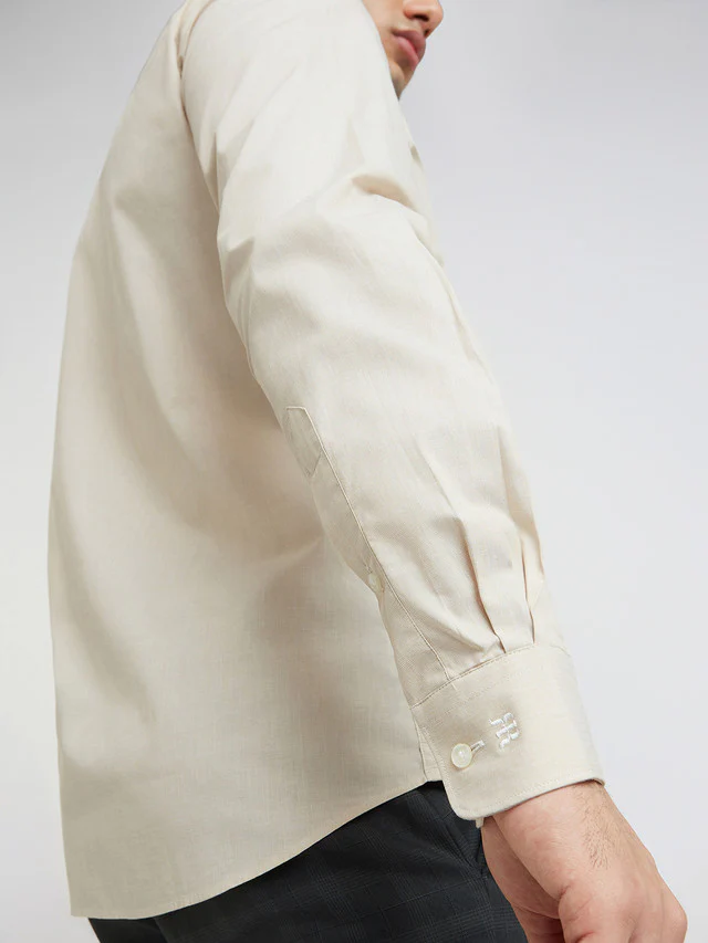 Raymond Brown Solid Slim Fit Full Sleeve Cotton Shirt - Image 7