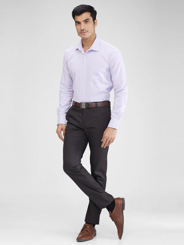 Raymond Brown Solid Slim Fit Polyester Blend Trouser - Image 6