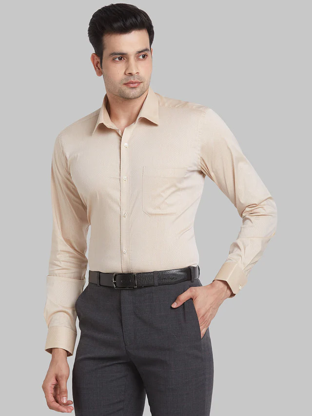 Raymond Brown Structure Contemporary Fit Full Sleeve Cotton Blend Shirt - Image 3