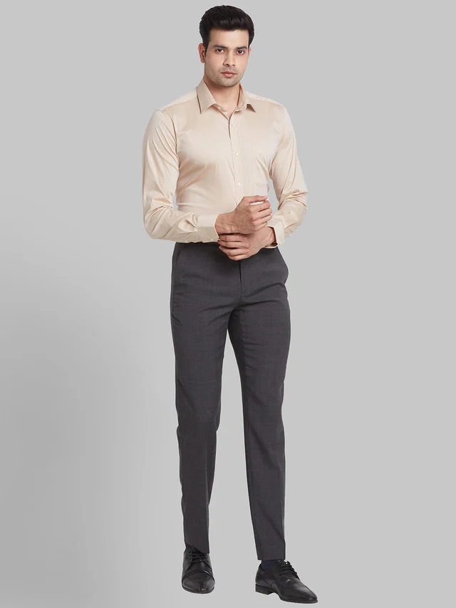 Raymond Brown Structure Contemporary Fit Full Sleeve Cotton Blend Shirt - Image 5