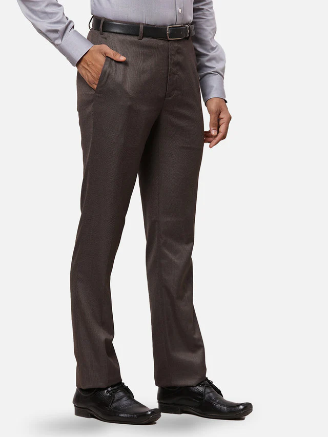 Raymond Brown Structure Contemporary Fit Polyester Blend Trouser - Image 2