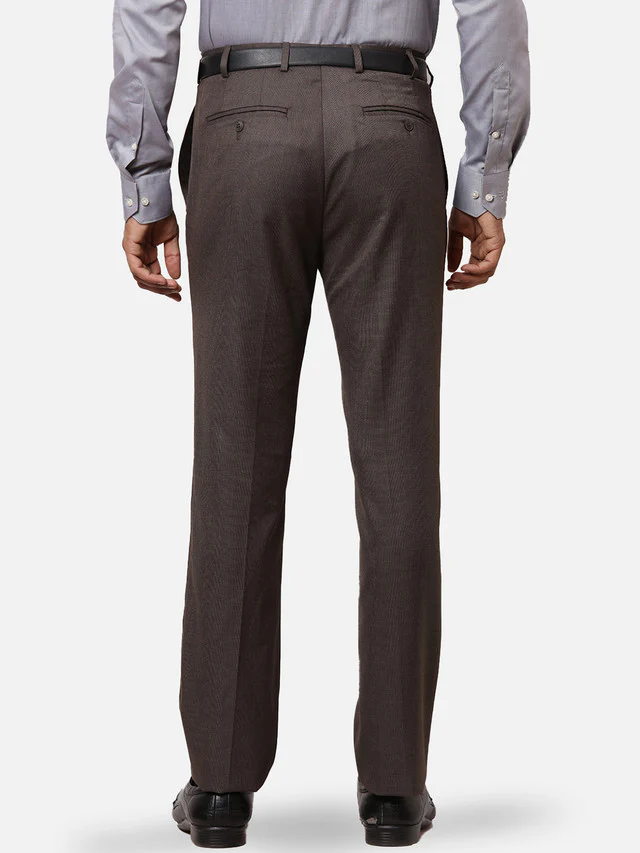 Raymond Brown Structure Contemporary Fit Polyester Blend Trouser - Image 4