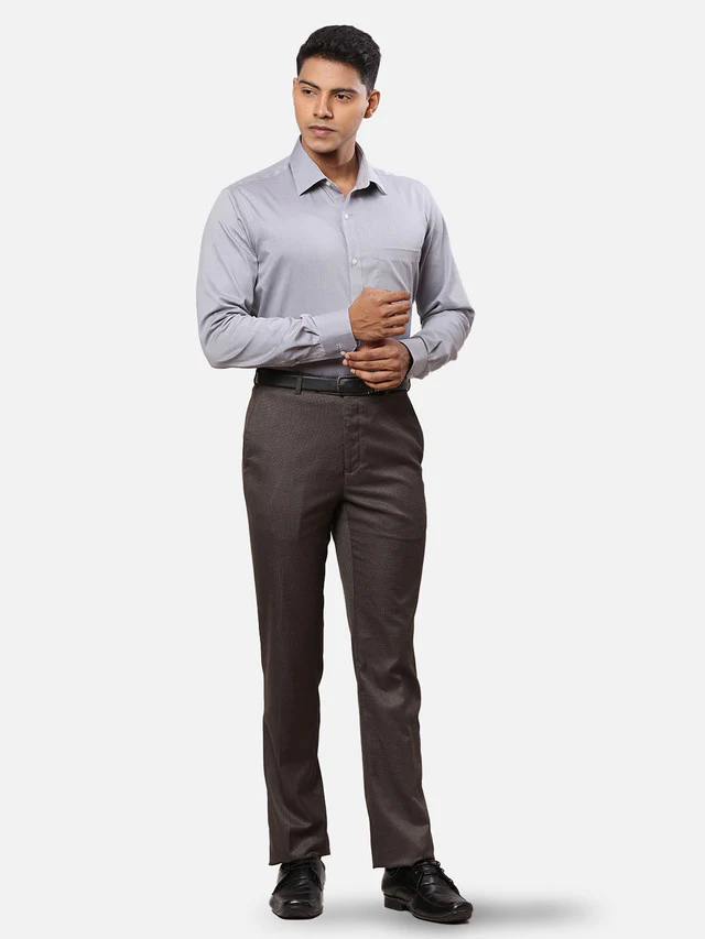 Raymond Brown Structure Contemporary Fit Polyester Blend Trouser - Image 5