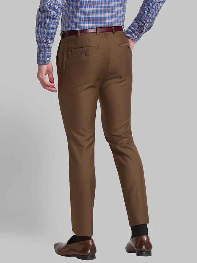 Raymond Brown Structure Slim Fit Polyester Blend Trouser - Image 4