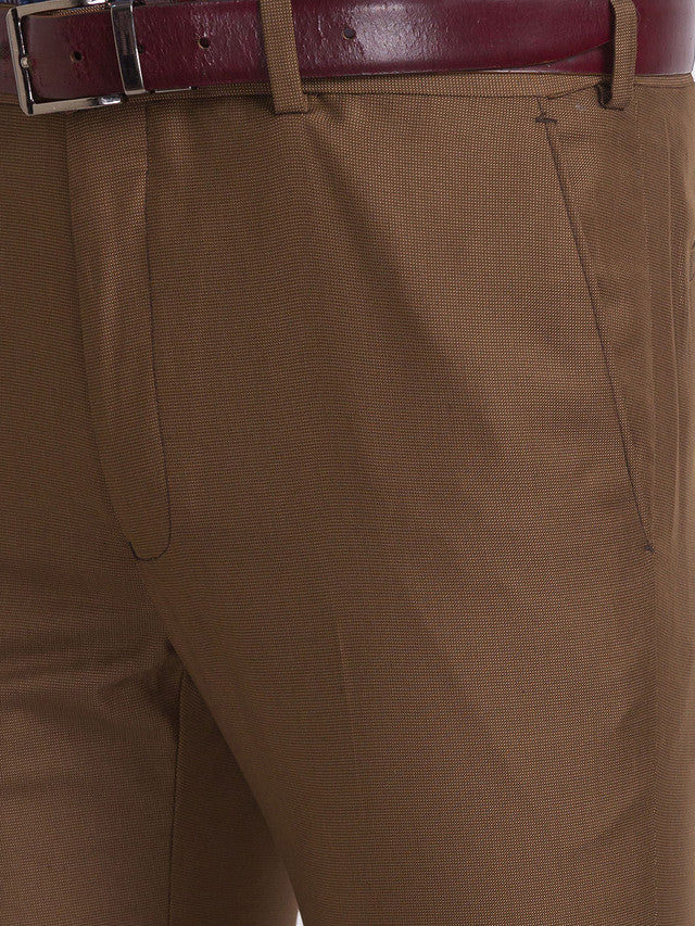 Raymond Brown Structure Slim Fit Polyester Blend Trouser - Image 6