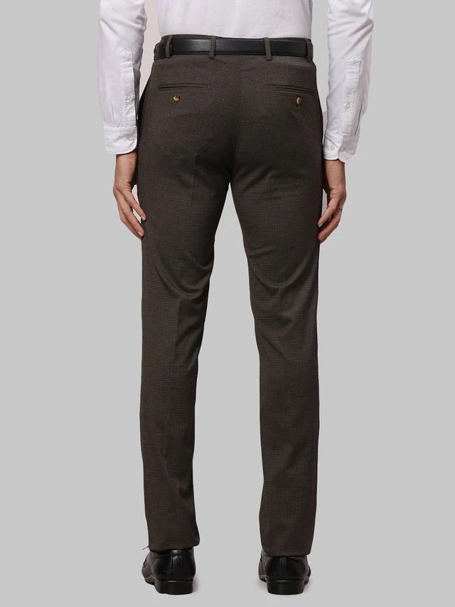 Raymond Brown Structure Slim Fit Polyester Blend Trouser - Image 4