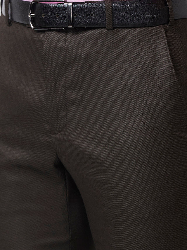 Raymond Brown Structure Slim Fit Polyester Blend Trouser - Image 6