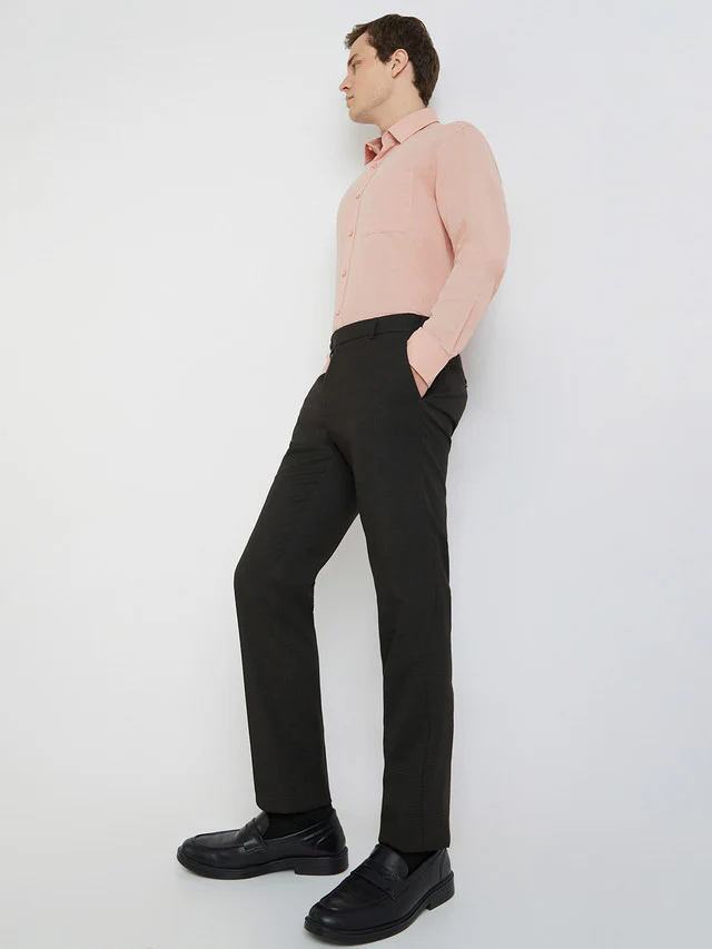 Raymond Brown Structure Slim Fit Polyester Blend Trouser - Image 6