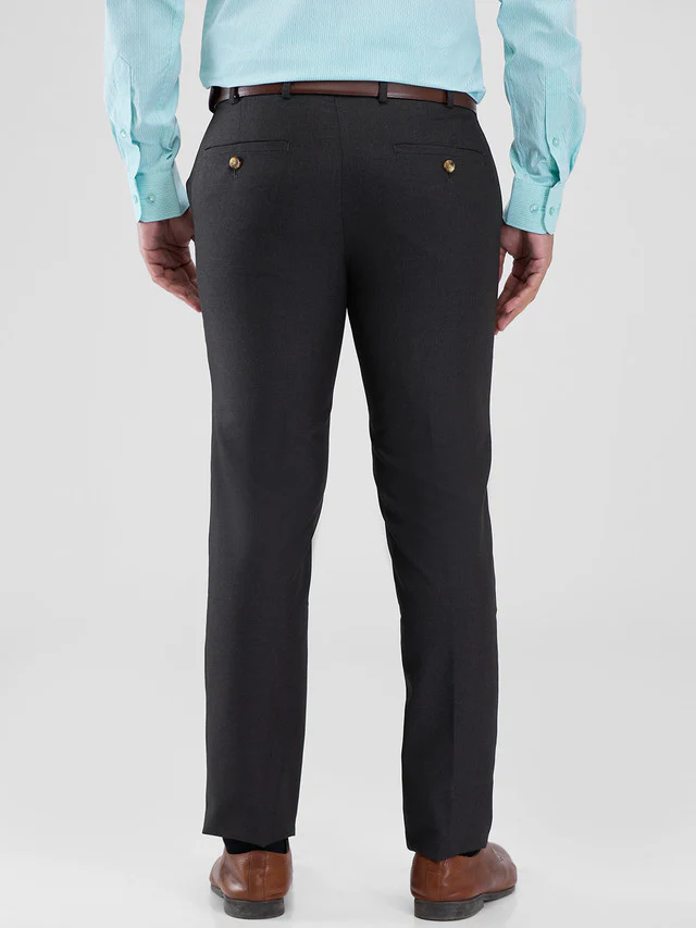 Raymond Brown Structure Slim Fit Polyester Blend Trouser - Image 4