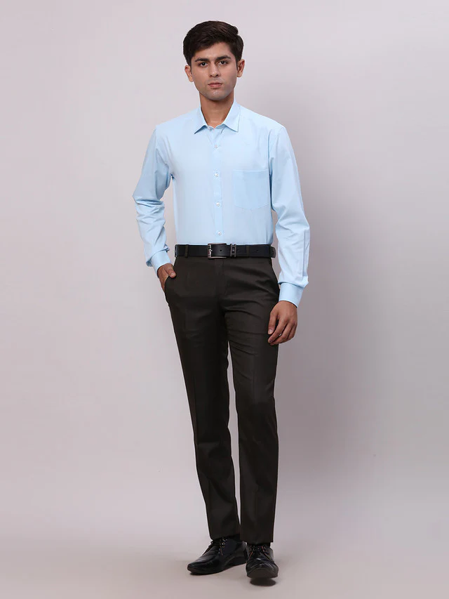 Raymond Brown Structure Slim Fit Polyester Blend Trouser - Image 5