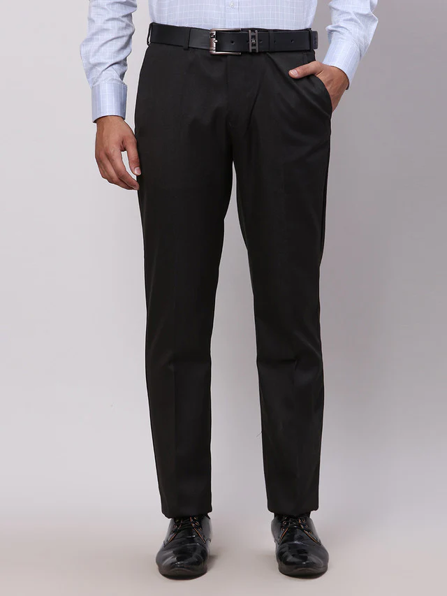 Raymond Brown Structure Slim Fit Polyester Blend Trouser