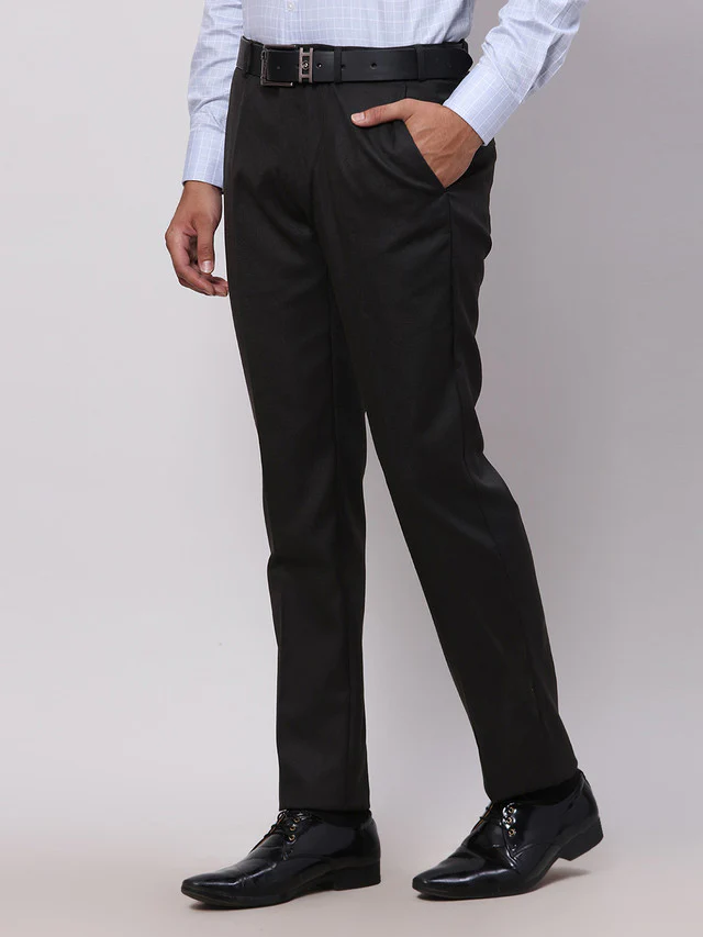 Raymond Brown Structure Slim Fit Polyester Blend Trouser - Image 3