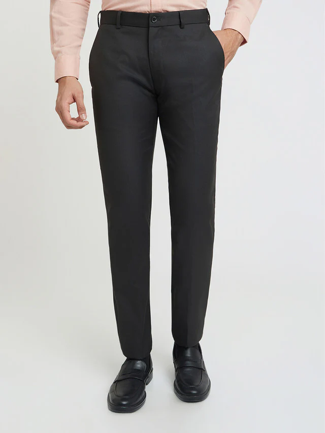 Raymond Brown Structure Slim Fit Polyester Blend Trouser