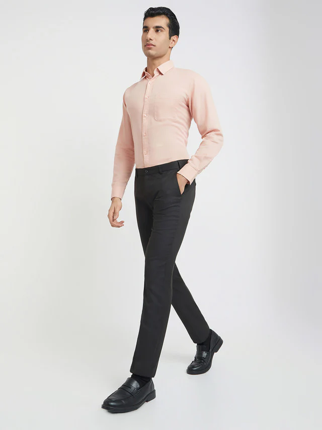 Raymond Brown Structure Slim Fit Polyester Blend Trouser - Image 6