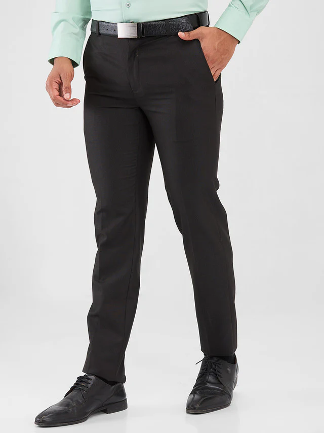Raymond Brown Structure Slim Fit Polyester Blend Trouser - Image 3