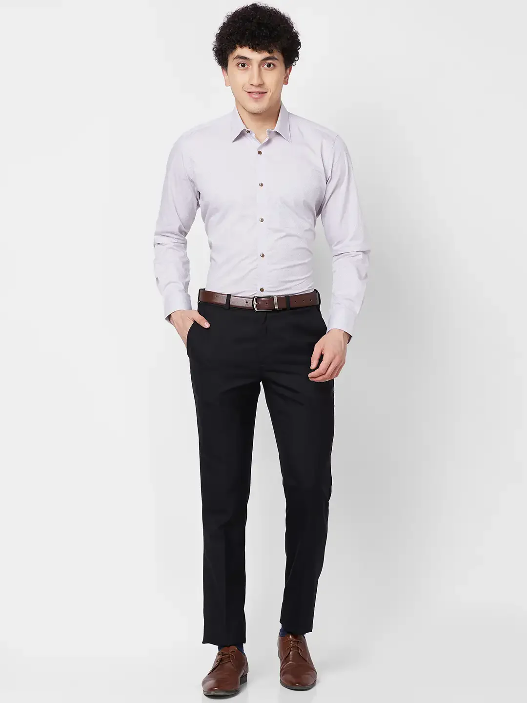 Raymond Men Brown Contemporary Fit Solid Formal Shirt - Image 5