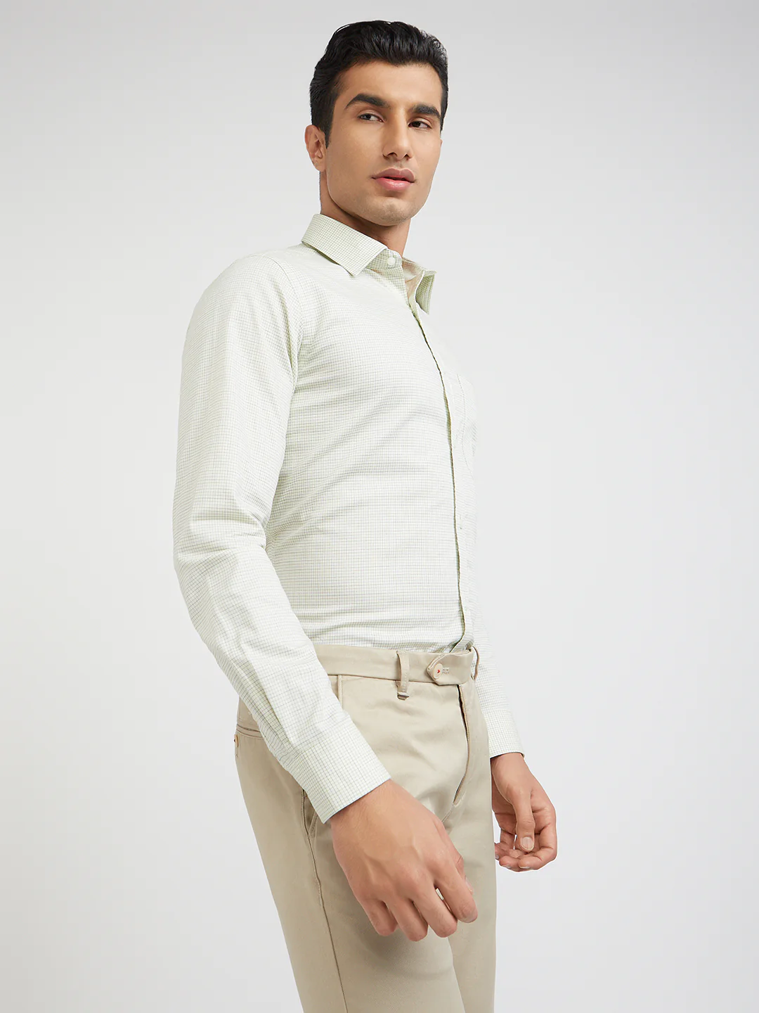 Raymond Men White Checks Cotton Formal Shirt - Image 2