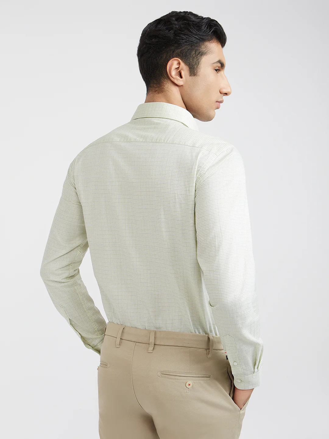 Raymond Men White Checks Cotton Formal Shirt - Image 5