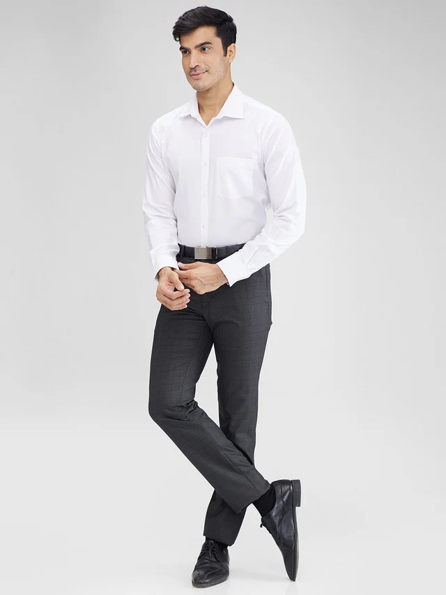 Raymond Green Checks Slim Fit Polyester Blend Trouser - Image 6