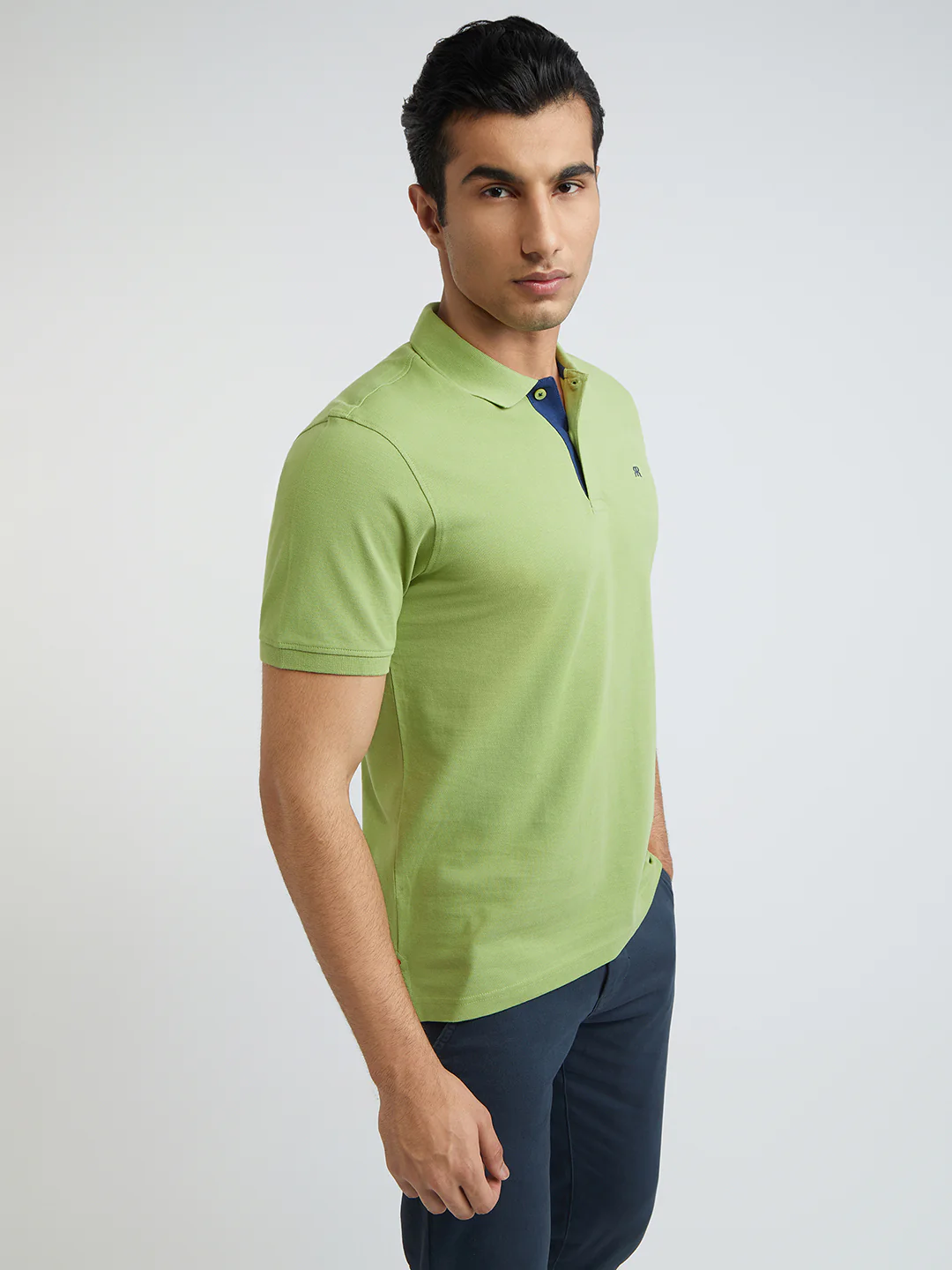Raymond Green Solid Modern Fit Cotton T-Shirt - Image 2