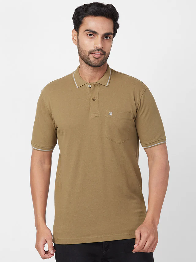 Raymond Green Solid Modern Fit Cotton T-Shirt
