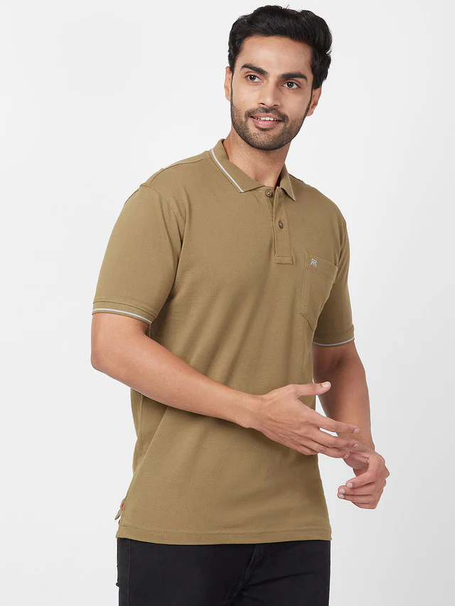 Raymond Green Solid Modern Fit Cotton T-Shirt - Image 2