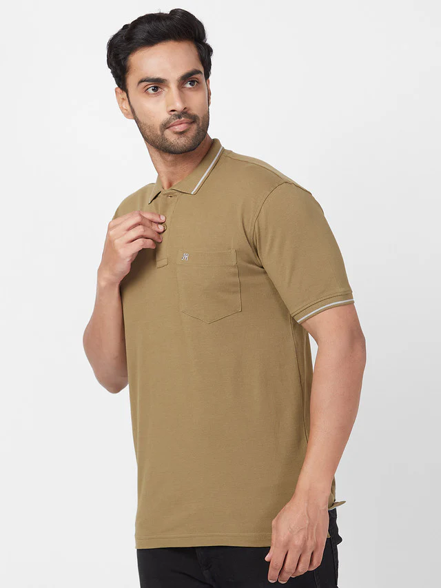 Raymond Green Solid Modern Fit Cotton T-Shirt - Image 3