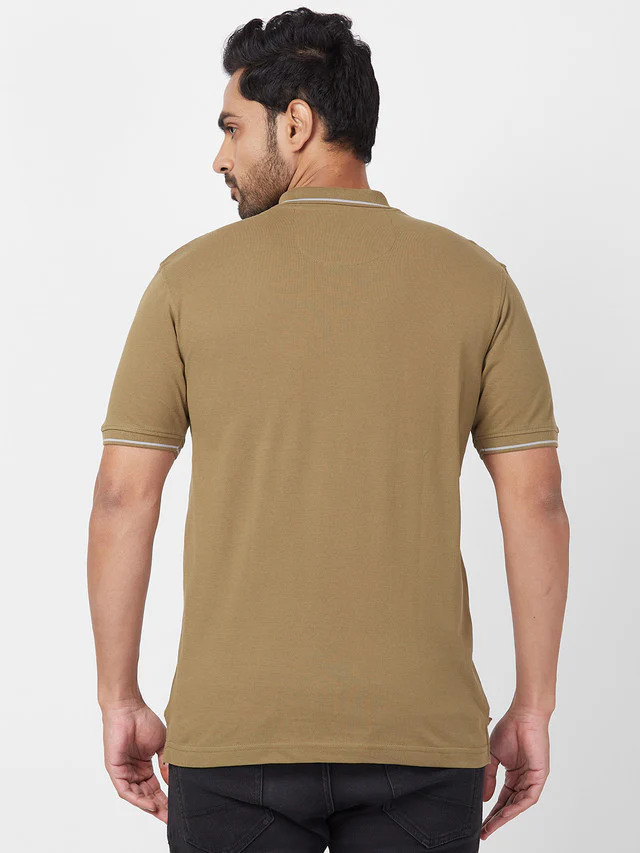 Raymond Green Solid Modern Fit Cotton T-Shirt - Image 4