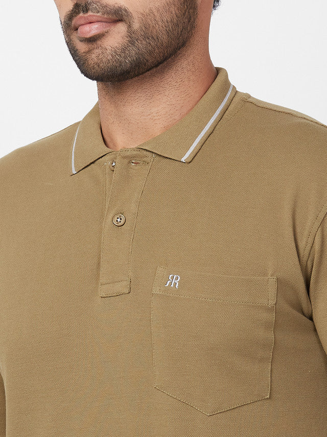 Raymond Green Solid Modern Fit Cotton T-Shirt - Image 6