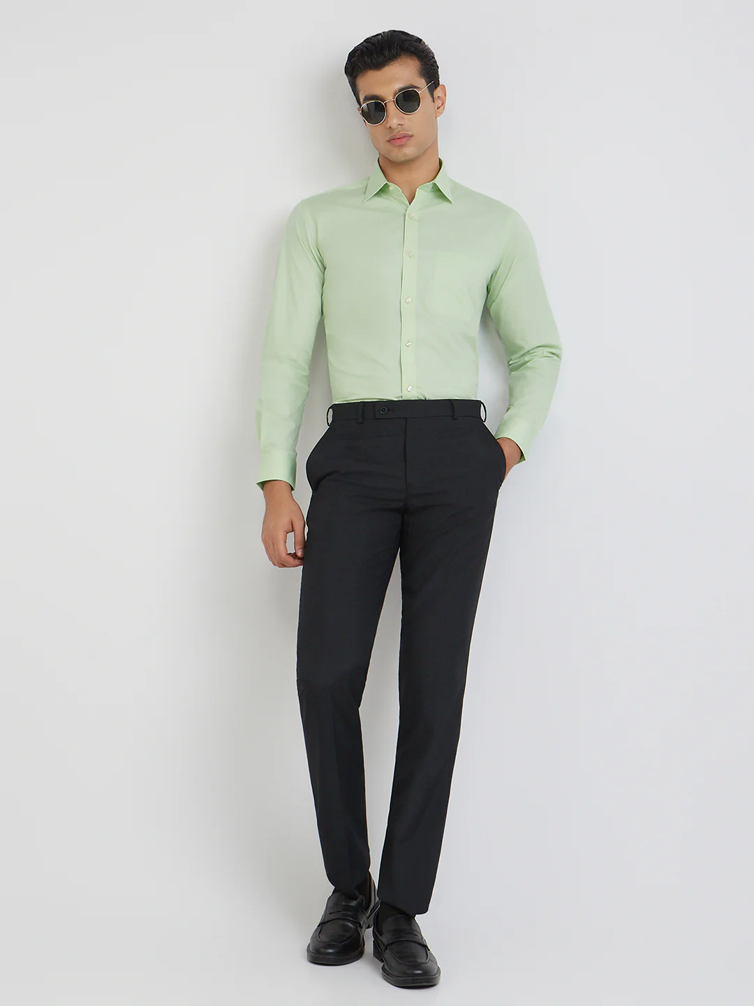 Raymond Men Green Regular Fit Solid Formal Shirt - Image 6