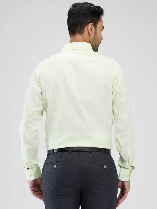 Raymond Green Solid Slim Fit Cotton Formal Shirt - Image 5